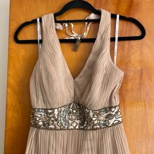 Halter gold/beige dress. Pleated. In perfect condition.